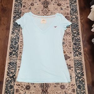Hollister Blue V Neck Tee